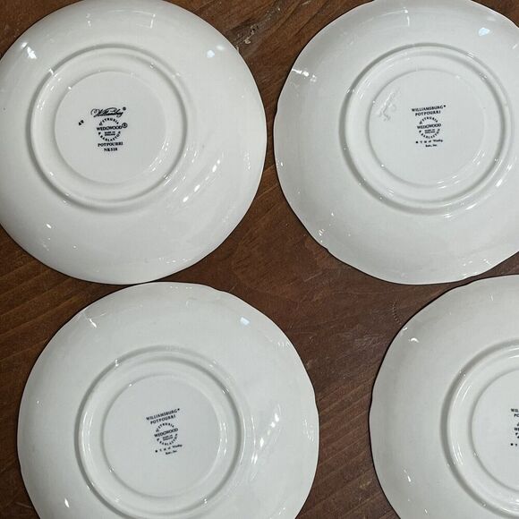 Wedgwood Williamsburg Potpourri 5 Piece Tea/Coffee Saucer Plate - Picture 8 of 12